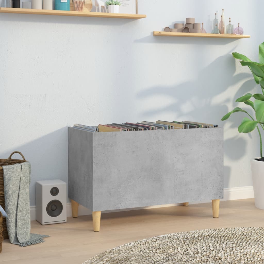 Maison exclusive - mueble discos madera contrachapada gris hormigón 74,5x38x48 cm