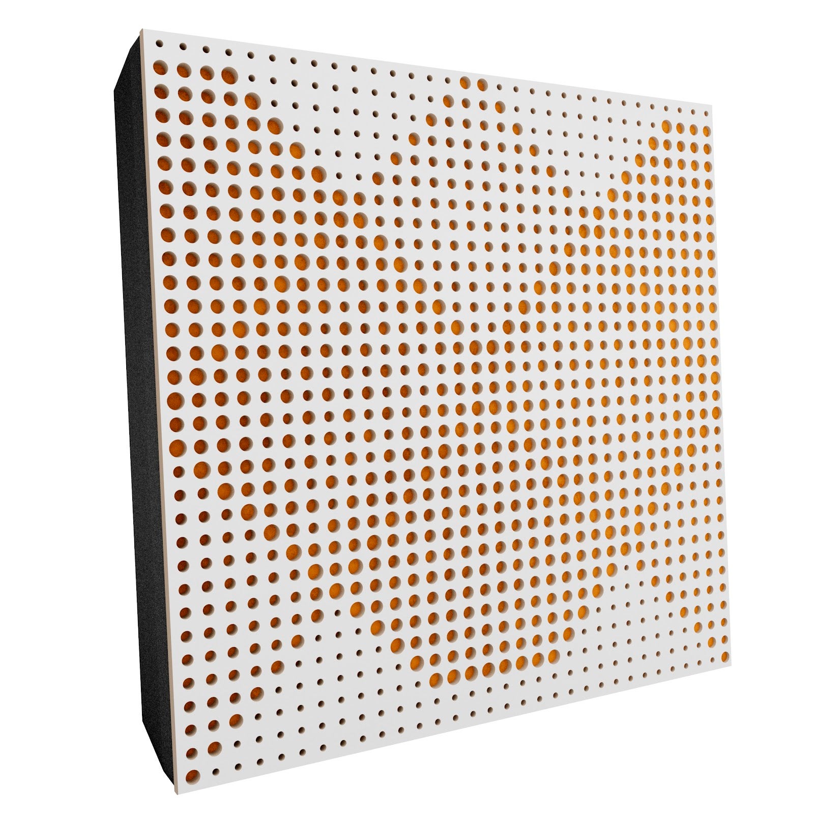 Lot de 2 Panneaux acoustiques WILDS-F décoratifs insonorisants 50x50x5 cm - MDF perforé laminé, tissu et mousse acoustique -Blanc+Jaune - 2