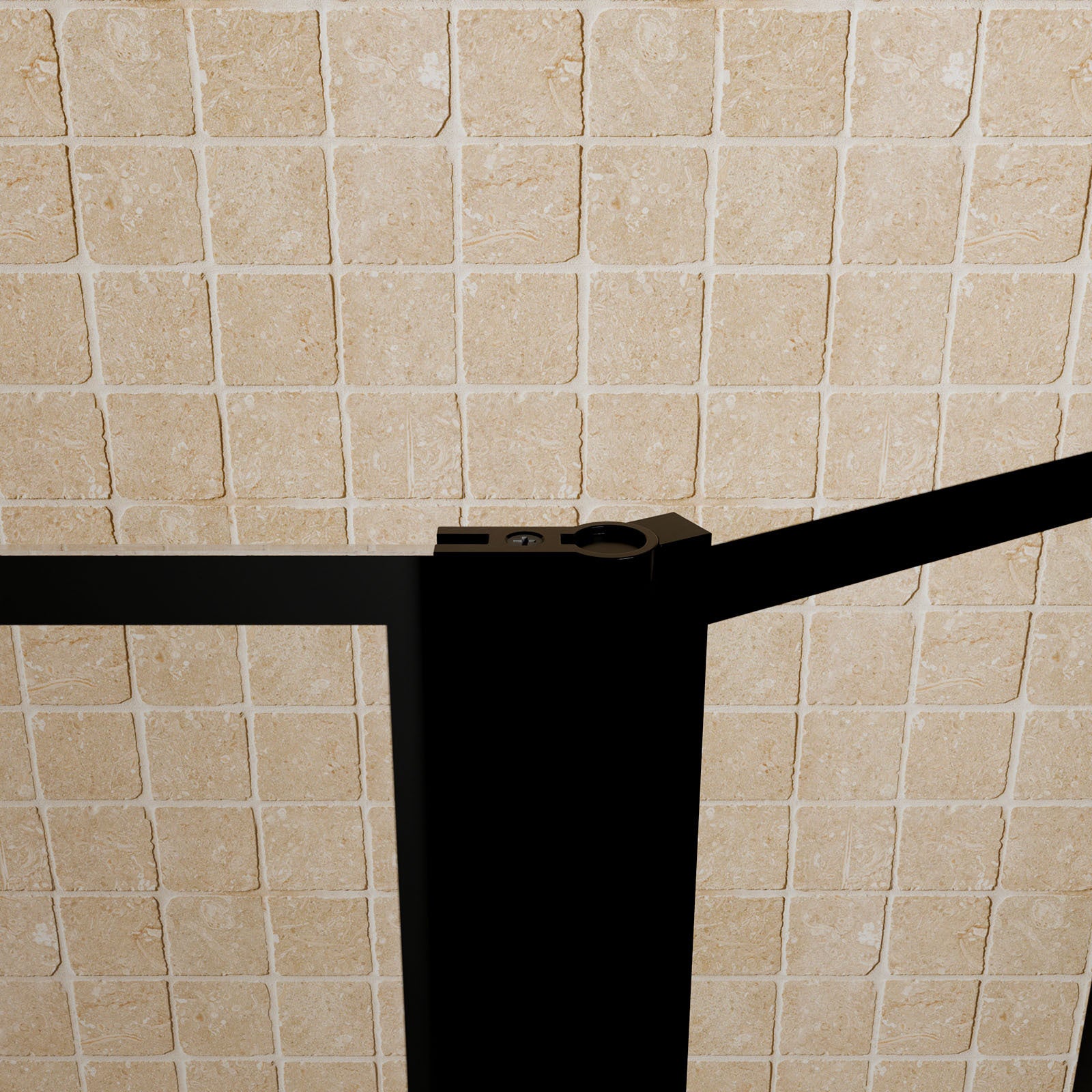 Pare baignoire avec volet pivotant - profile noir mat - 130x104 (HxL) - verre 5mm sérigraphié - 7