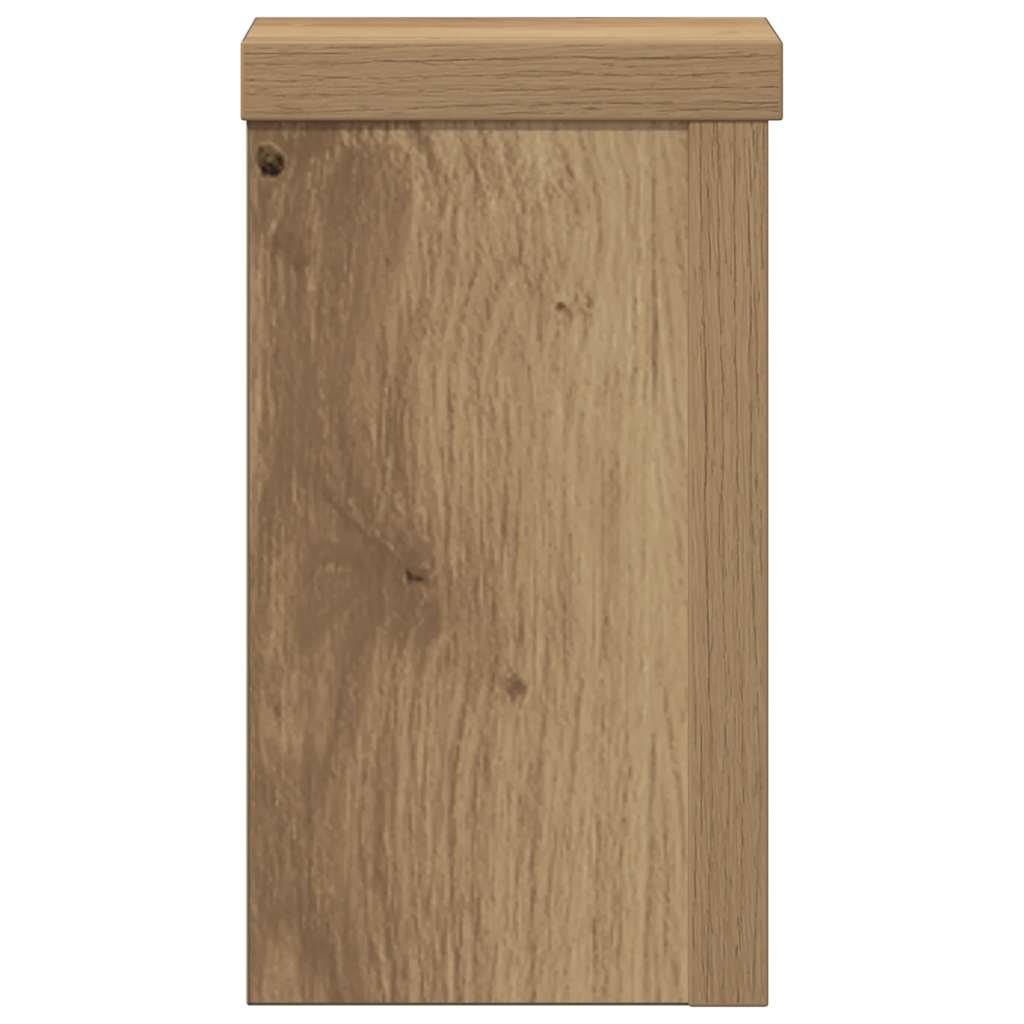 Lot de 2 supports pour plantes chêne artisanal en panneau de bois - 6