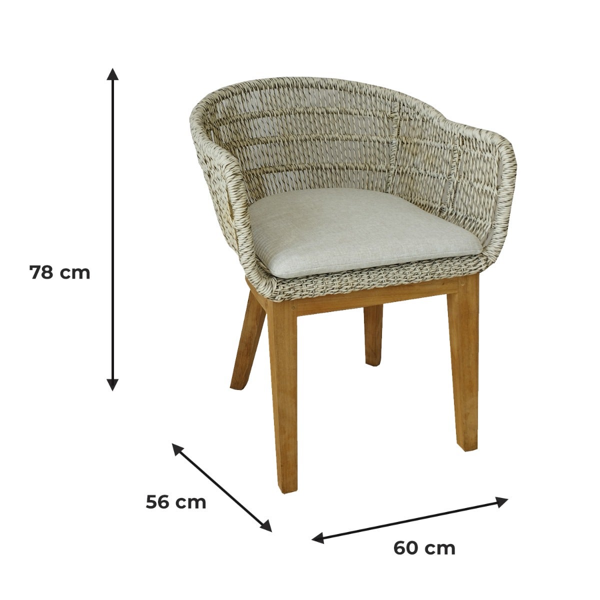 Sillones Lounge de resina tejida gris con cojín (lote de 2) - 7