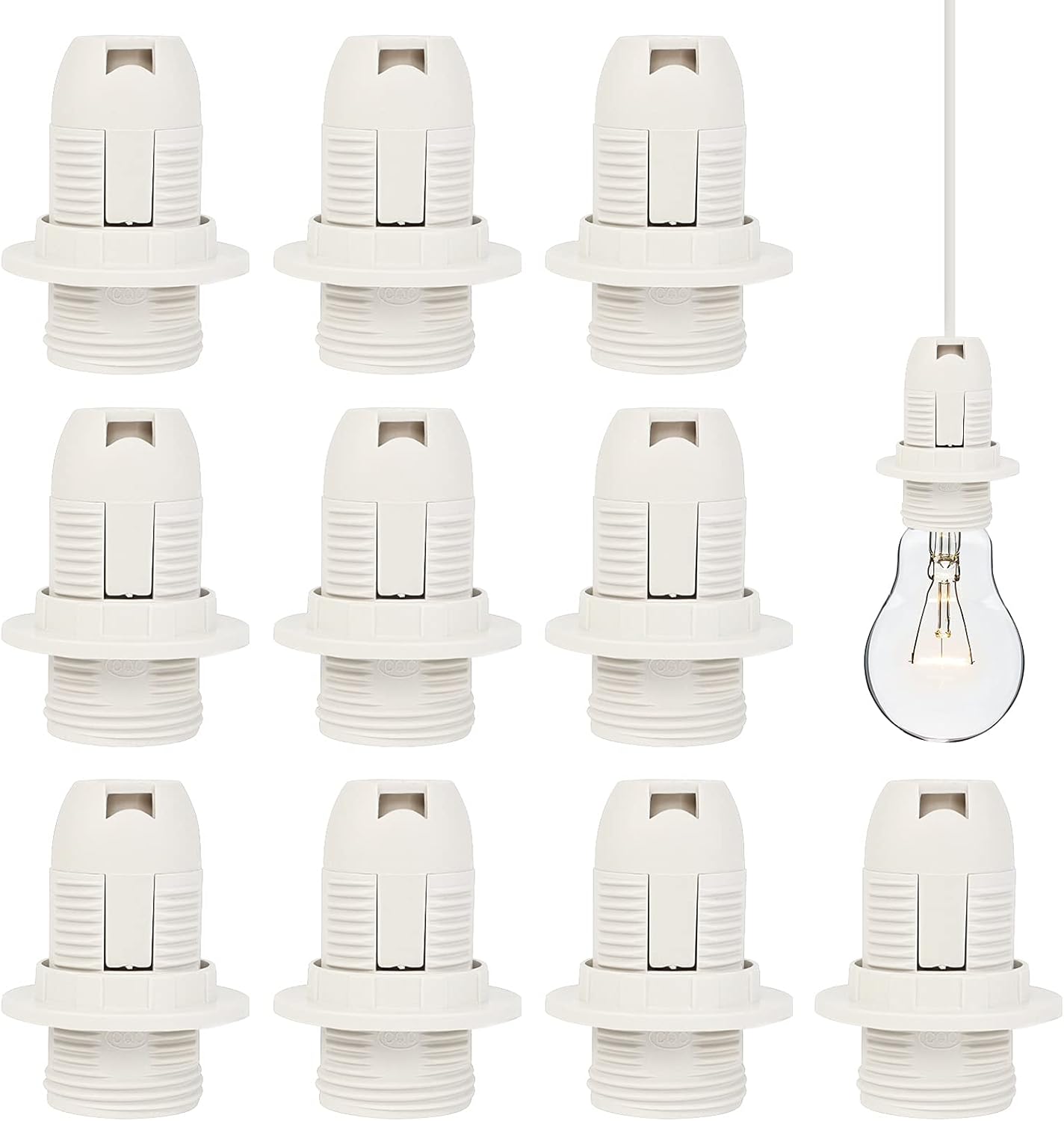 Oprawka do lampy E14, 10 sztuk, plastikowa oprawka żarówki 250 2A, retro oprawka lampy, adapter do wkręcanej oprawki żarówki