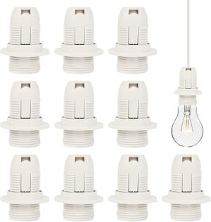 15 anillos reductores de pantalla E14, anillo adaptador convertidor para lámpara colgante y de pie, blanco
