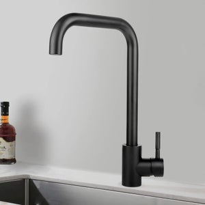 Bec Verseur De Robinet Pivotant 360° - 4 Modes D'eau (cascade, Pluie, Etc.) - Adaptateur Universel Pour Cuisine/salle De Bain - Acier Inoxydable & ABS - Noir