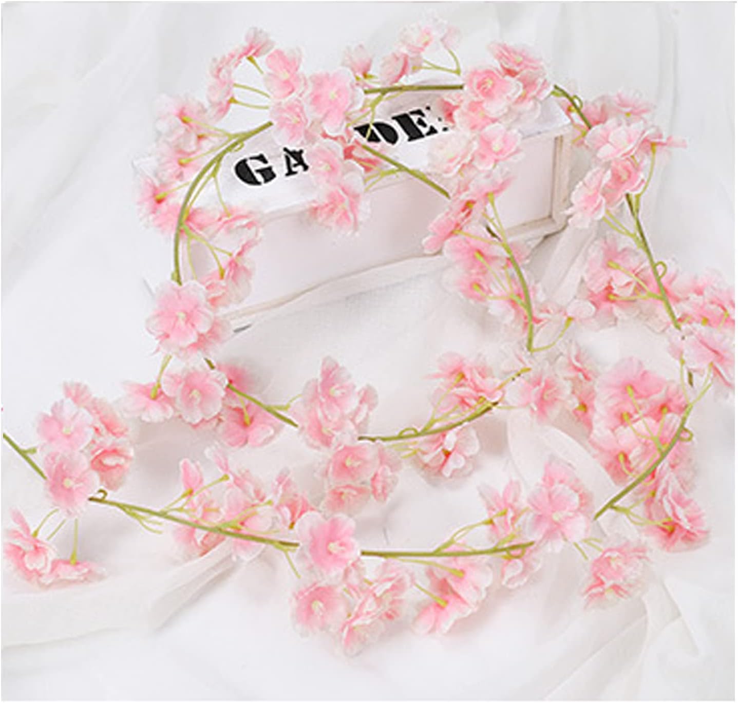 6 guirnaldas de ratán artificial de 1,8 m (rosa claro) - Decoración DIY para puertas, ventanas y bodas - Resistentes a los rayos UV y la humedad - 3