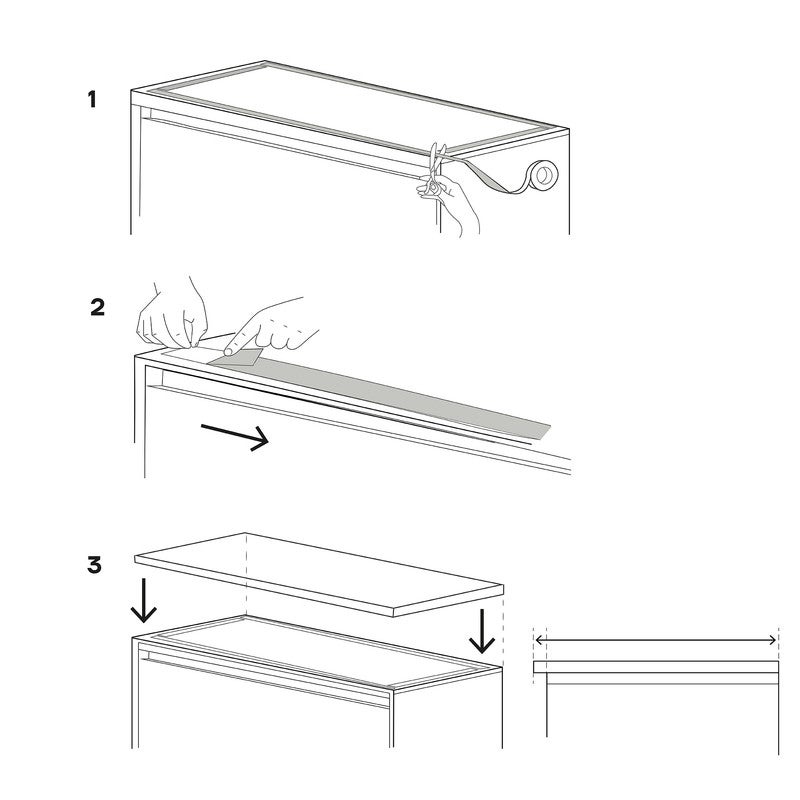 ARREGUI Basic CRA37-B Plateau, plan de travail pour poubelle de recyclage ARREGUI Basic et ARREGUI Vario, installation facile avec adhésif, chêne - 7