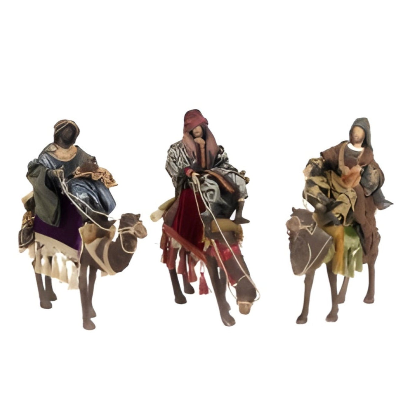Roi Mage sur un chameau (1) pour crèche couleurs traditionelles 19 cm