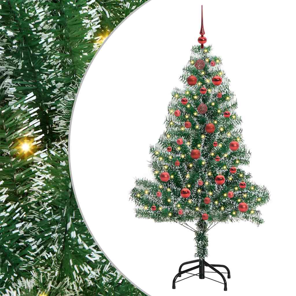 Sztuczna choinka z śnieżnym pokryciem z lampkami LED 150 cm