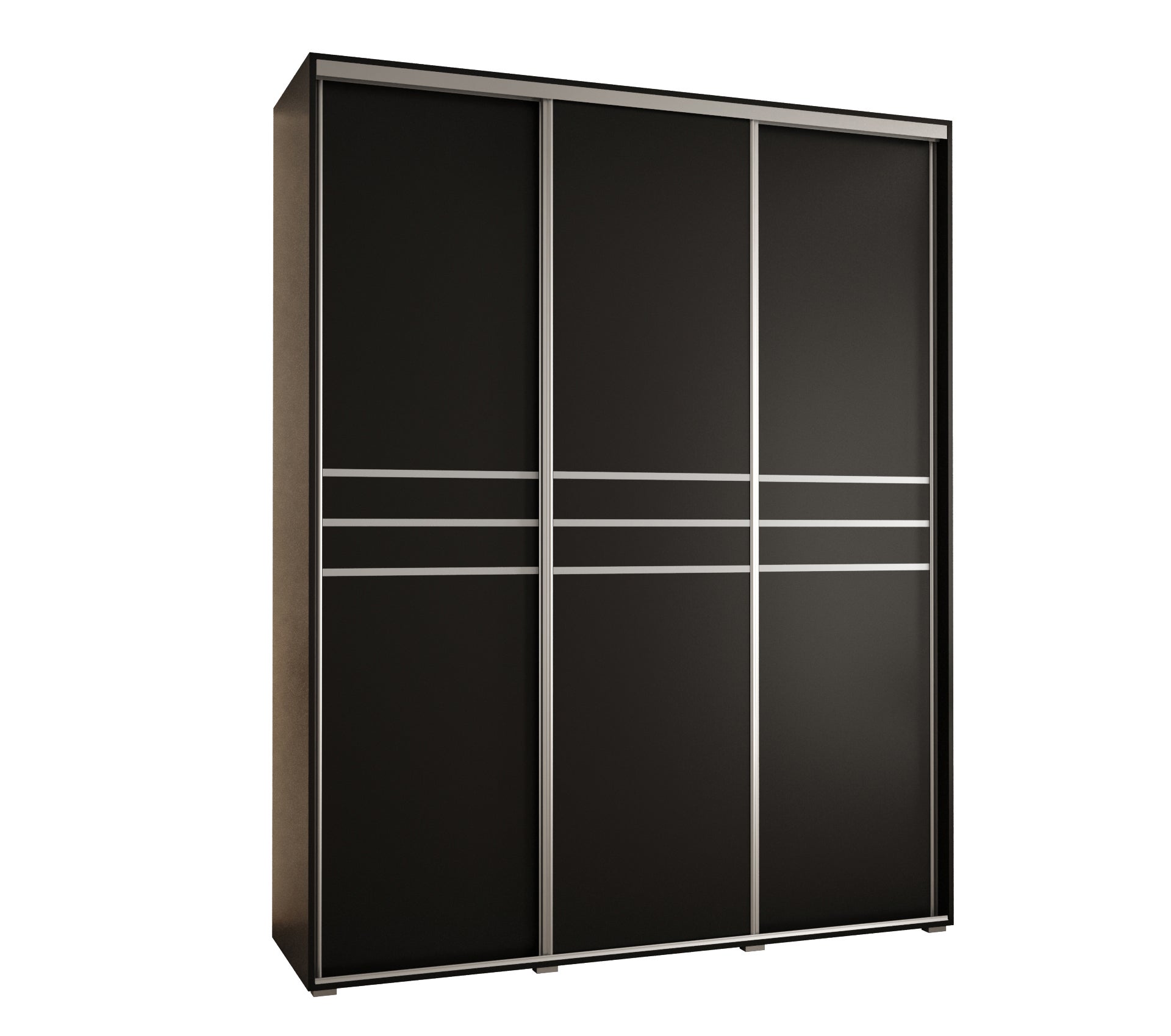 Szafa przesuwna wysoka Davos 10 200 x 60 x 235,2 cm czarny + czarny + u. srebrny - Abiks Meble