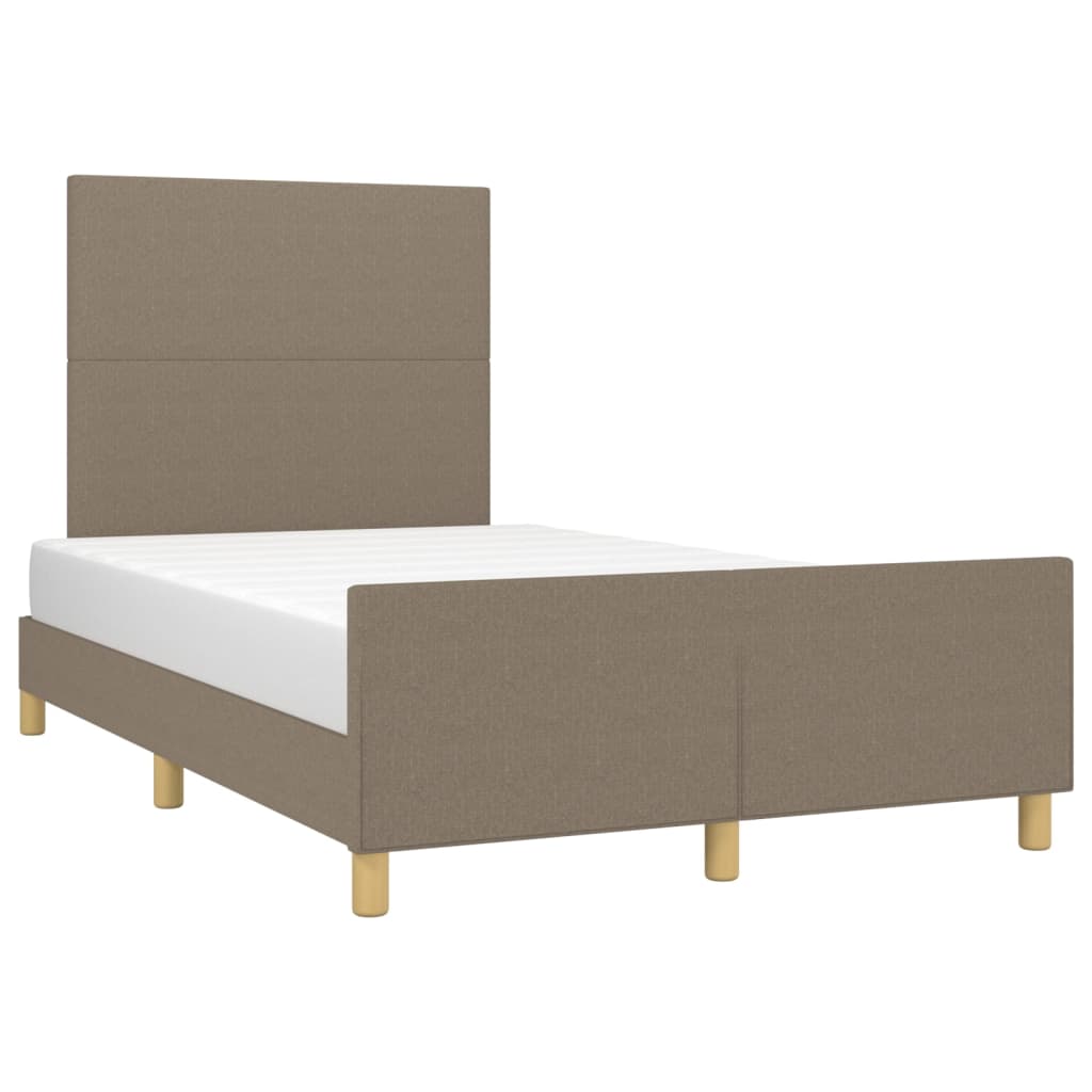 Cadre de lit sans matelas taupe 120 x 200 cm en tissu - 3