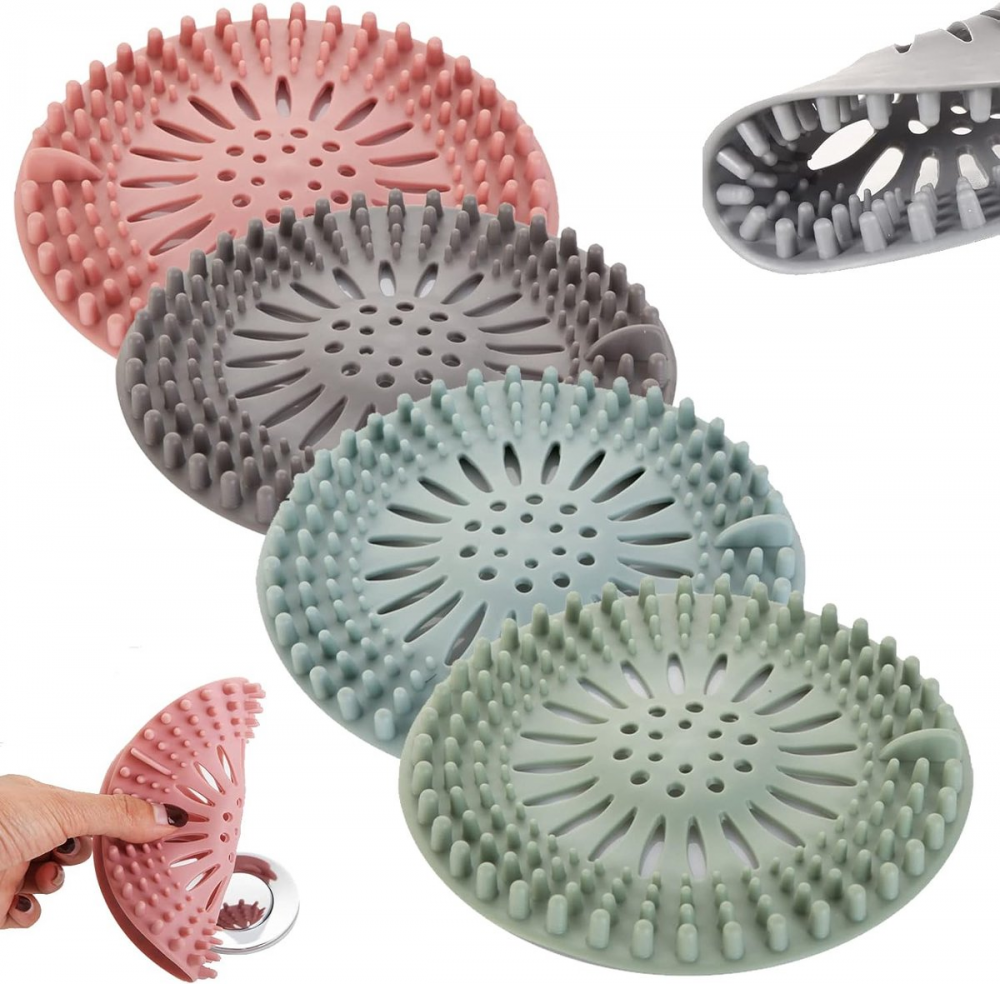 2 Pièces De Tamis De Vidange En Silicone Pour évier De Cuisine – Filtre Anti-bouchon Universel 3 En 1 Avec Bouchon Et Fond Plastique