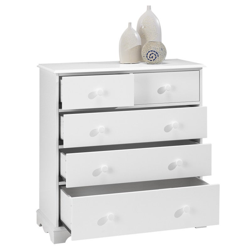 Commode Blanche 5 Tiroirs Style Anglais L 96.2 H 97.4 P 42.5 cm - 3