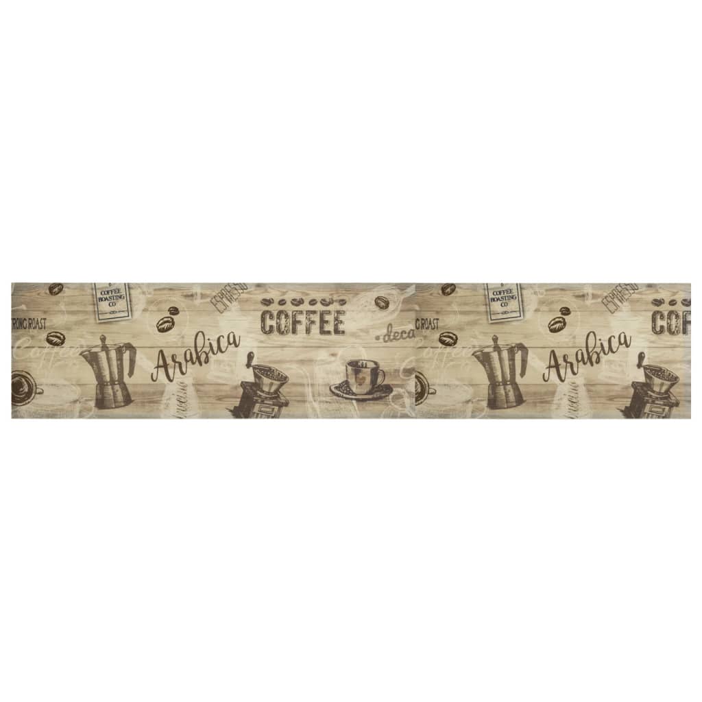 Alfombra de cocina | tapete para la cocina lavable terciopelo marrón café 60x300 cm cfw65235