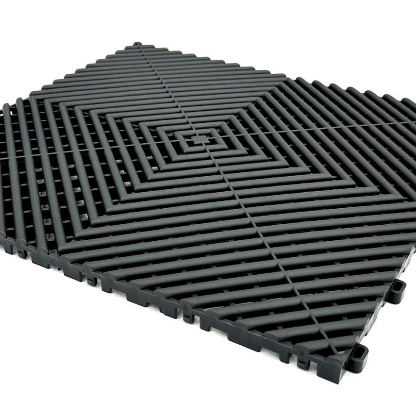 Suelo modular para garaje y taller losetas de Polipropileno 40x40cm Negro antideslizante Pro-Tile - 2