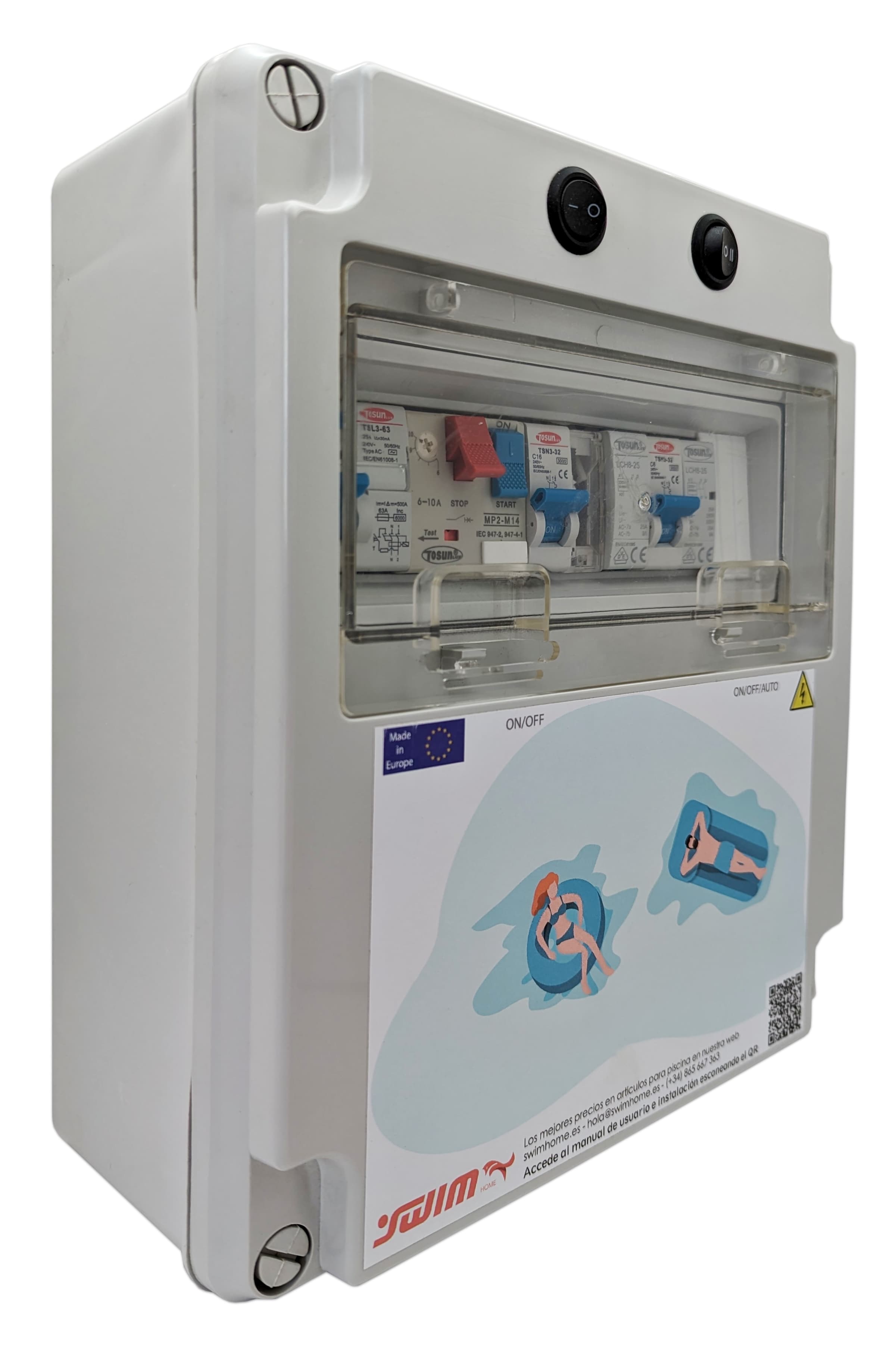 Contacteur Manuel 40A 2NA 230V - Pour Circuits électriques, Contact Normalement Ouvert - 10