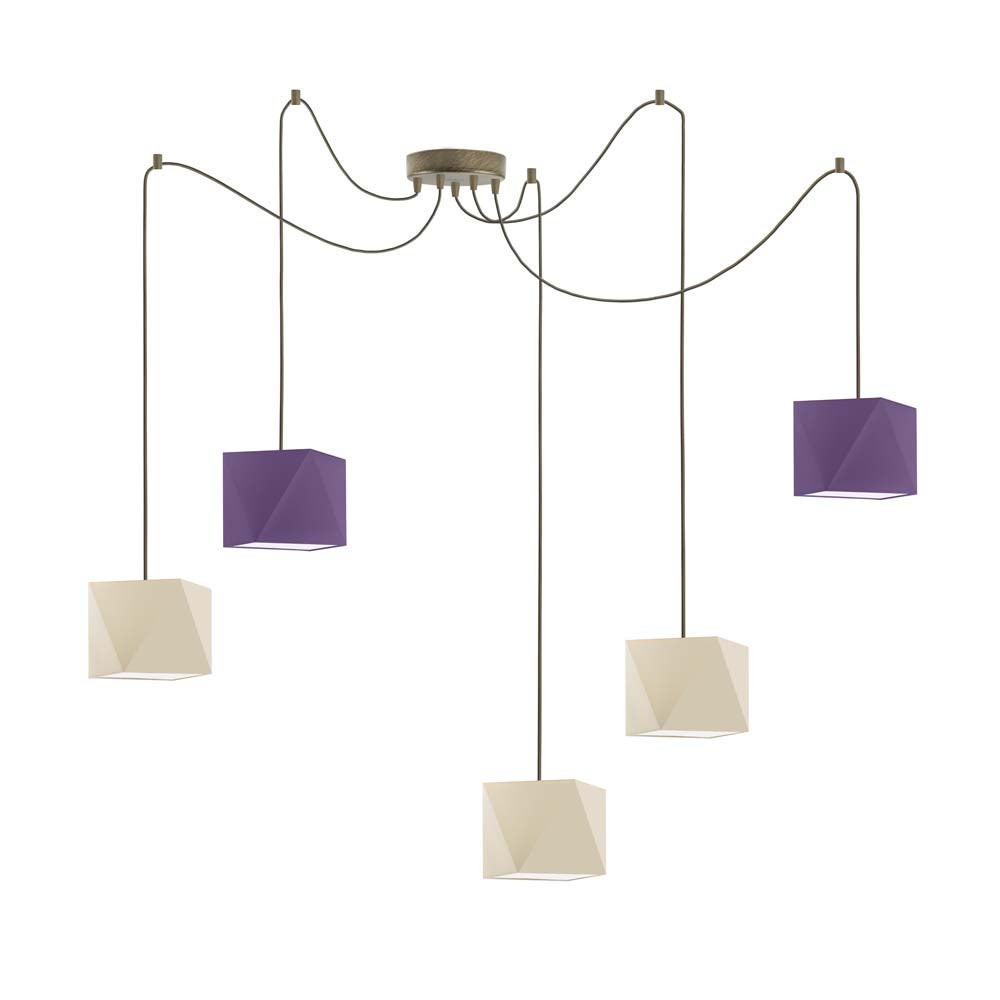 Lampa wisząca zwis żyrandol sufitowa z abażurami diament POP Z5