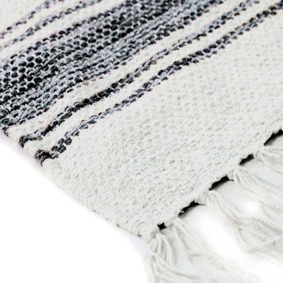 Tapis en coton lignes noir-gris-blanc 190x290 - 6