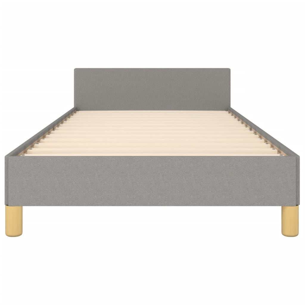 Cadre de lit sans matelas gris clair 100 x 200 cm tissu - 6