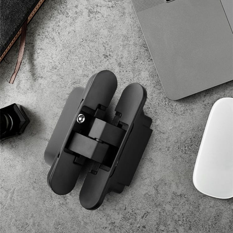 Lot de 2 Charnières Invisibles pour Portes - 180°, Charge 40kg, Noir - 6