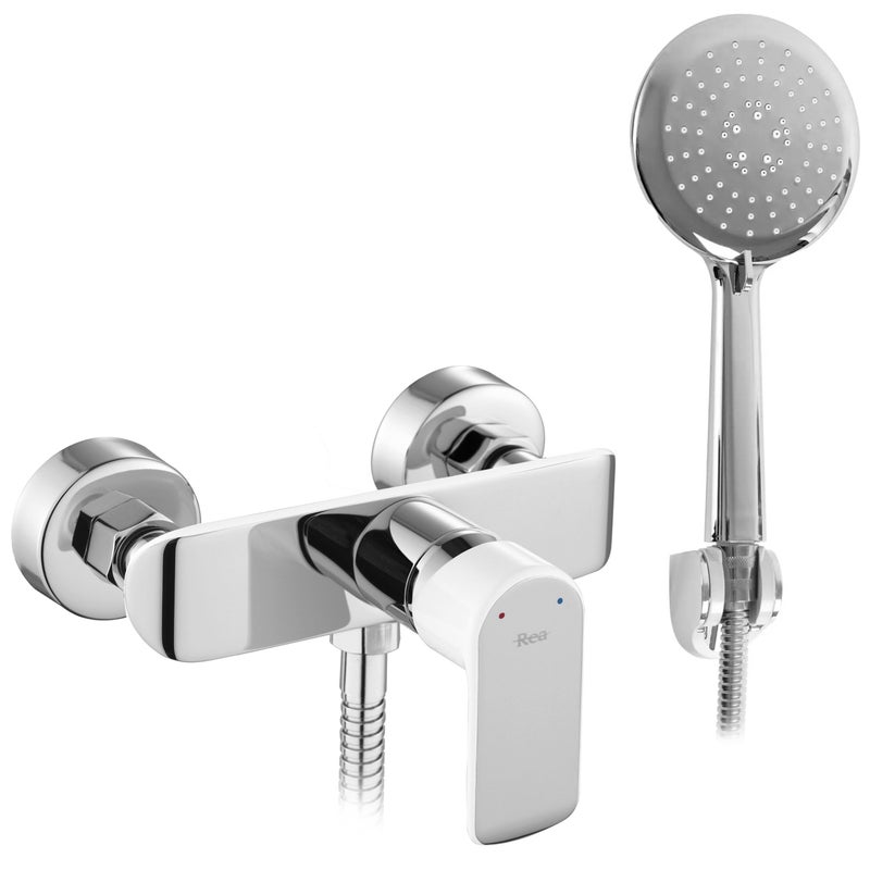 Bateria Prysznicowa Rea Bloom Biała/Chrom