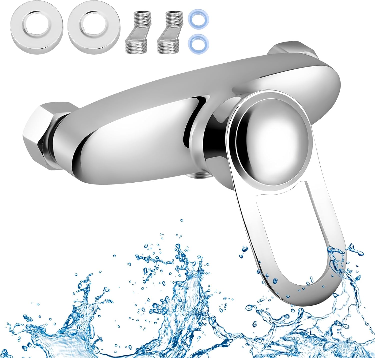 Nasadka prysznicowa ścienna, jednouchwytowa bateria prysznicowa, bateria mieszająca do prysznica łazienkowego, bateria ze stali nierdzewnej 304