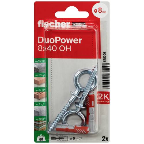 Chevilles bi-matière Duopower + piton FISCHER - 2