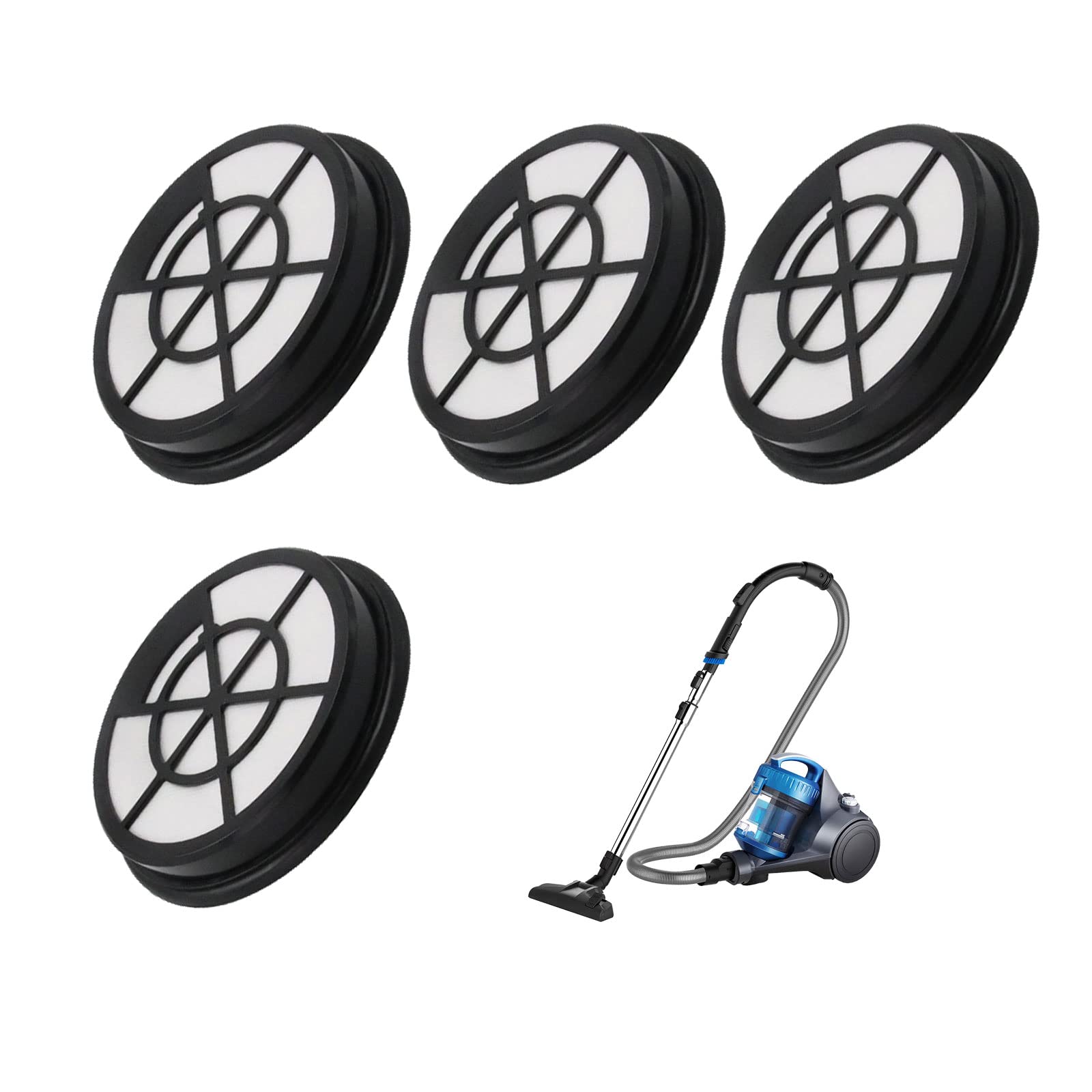 Zestaw 4 filtrów zamiennych do odkurzacza bezworkowego Eureka WhirlWind, kompatybilne z NEN110A, NEN110B, NEN110D
