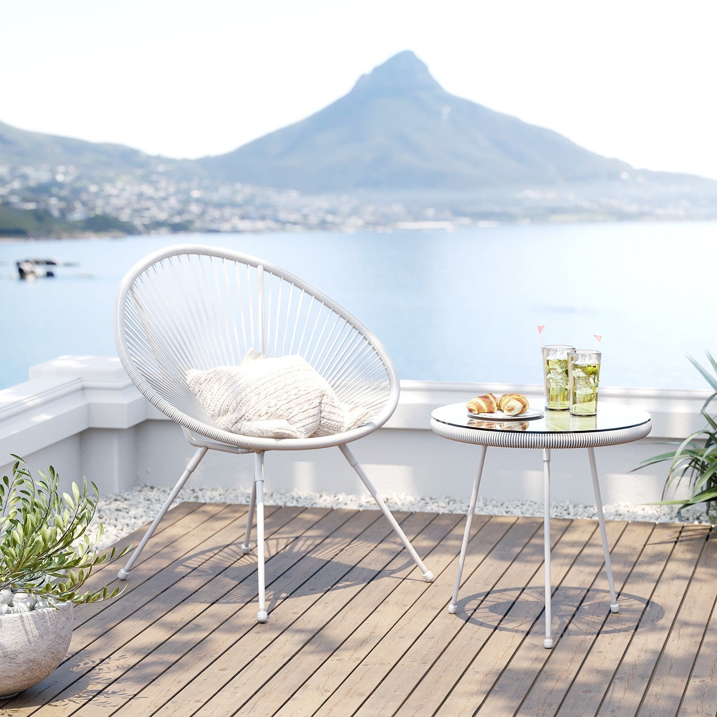Table d'appoint Acapulco Mono blanche Kare Design - 2