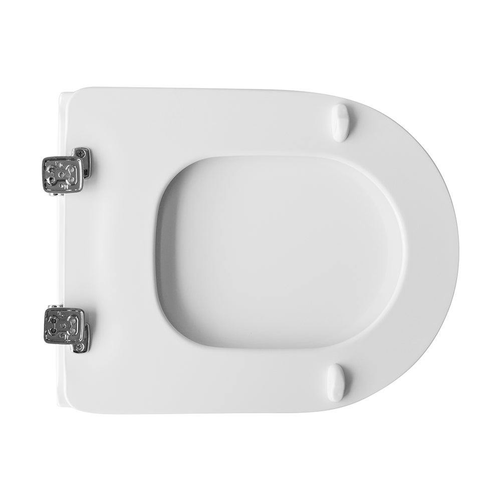 Tavoletta wc dedicata Dolomite Clodia in legno rivestito bianco con cerniere - 6