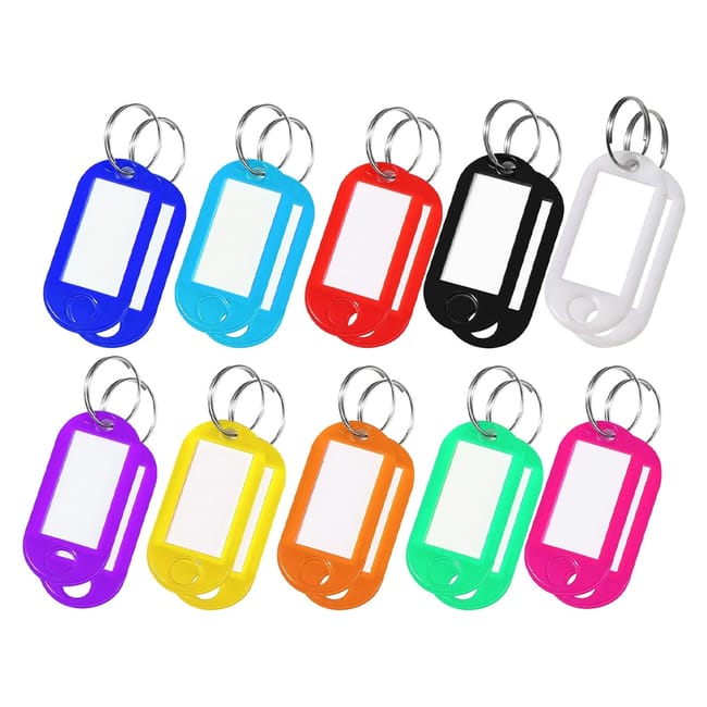 Lot De 16 étiquettes De Clés Robustes Avec étiquettes – 8 Couleurs