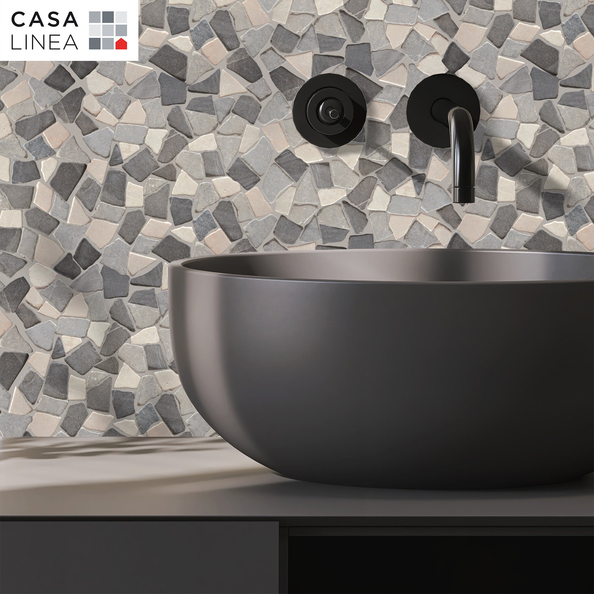 MOSAIQUE PALLADIEN MIX GRIS 1 PLAQUE 30 x 30 CM CASA LINEA - 6