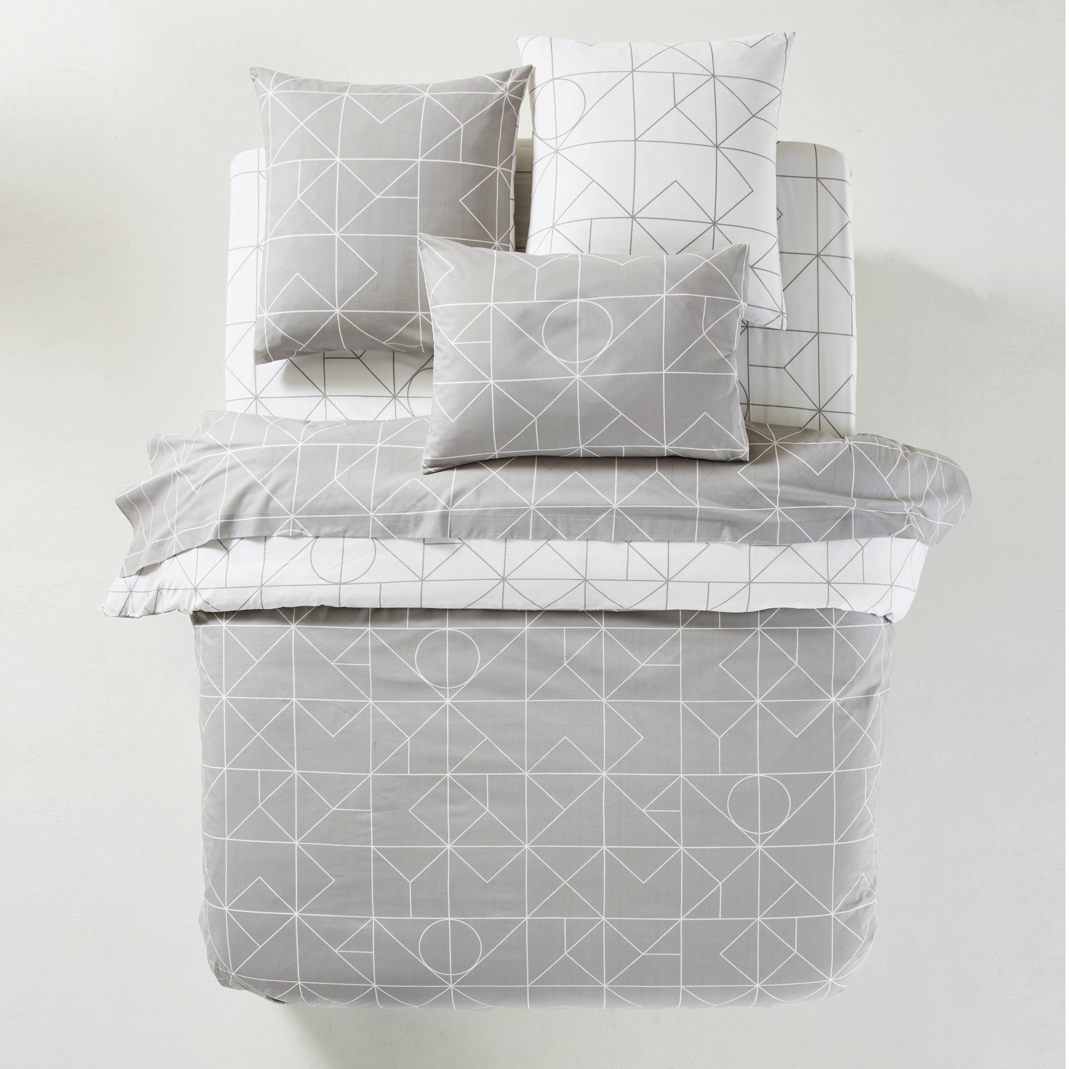 Drap plat pur coton, Vidmey - Gris - 180 x 290 cm - 3