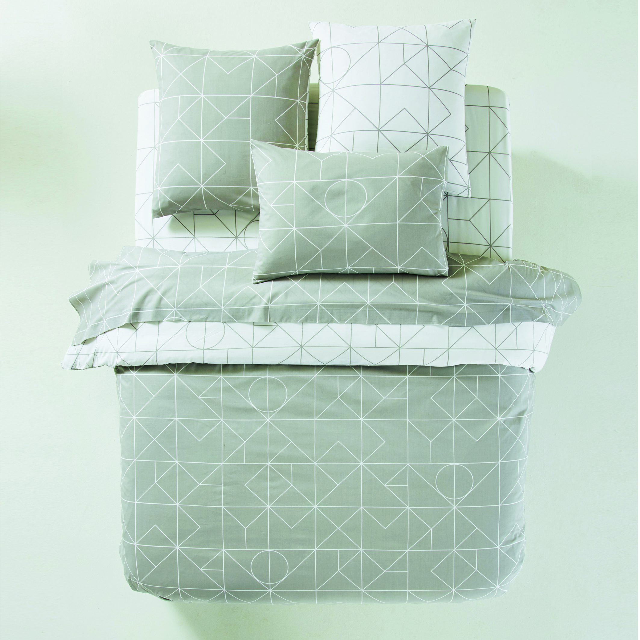 Housse de couette pur coton, Vidmey - Gris/blanc - 140 x 200 cm - 3