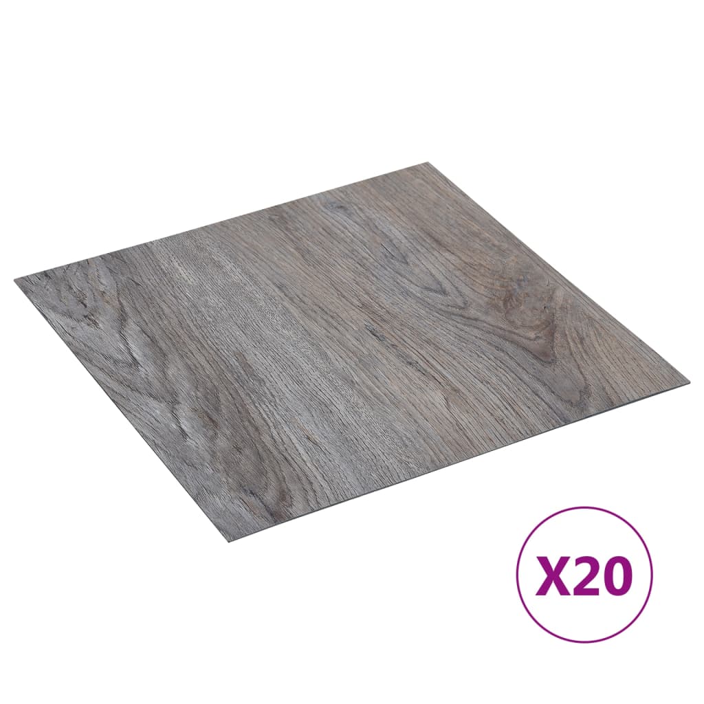 Vidaxl tarimas autoadhesivas 20 unidades pvc 1,86 m² marrón claro