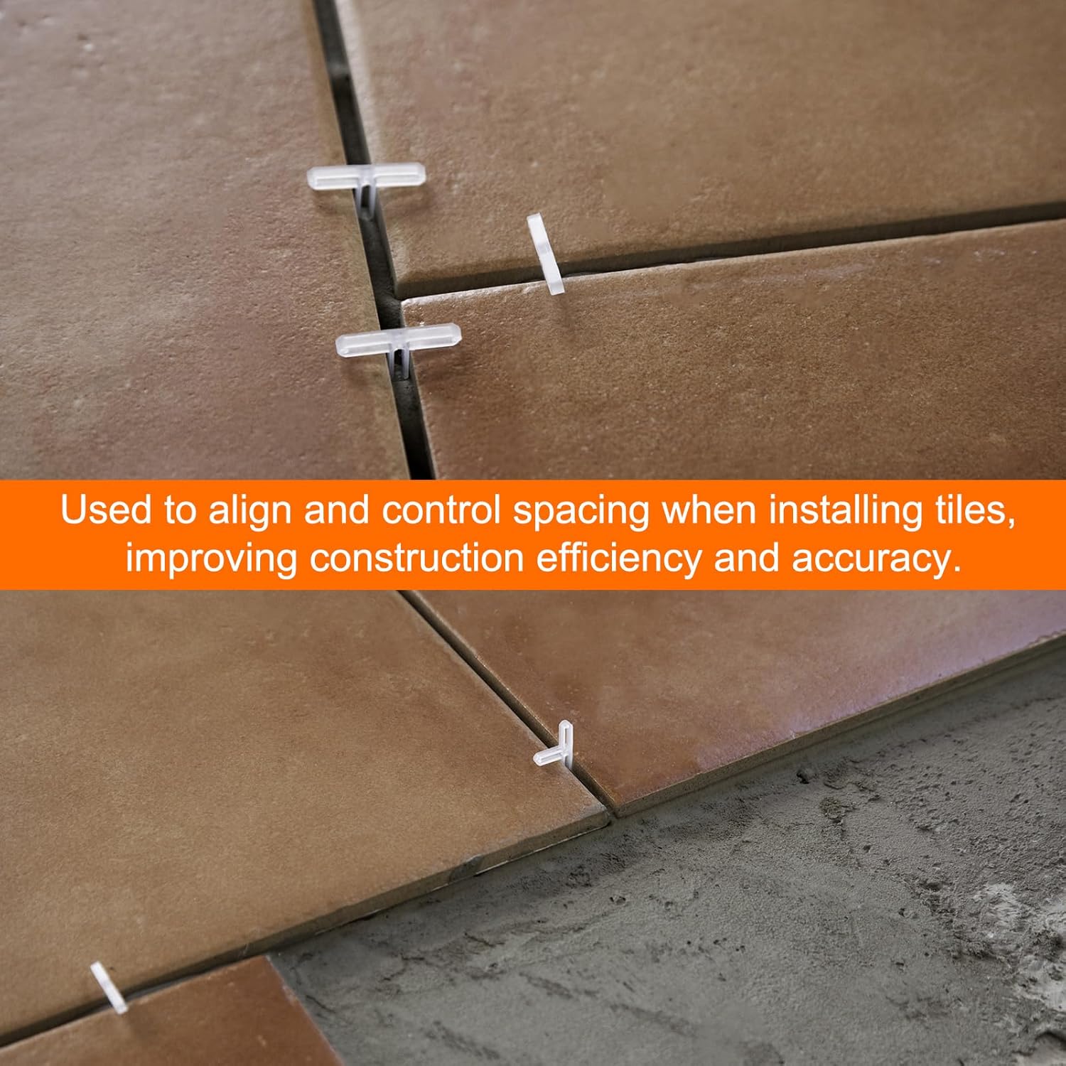 100Pcs Entretoises de Carrelage en Plastique Dur de 3mm de Type T pour L'Installation de Carreaux, Clips D'Espacement Céramique pour Mur et Sol - 5