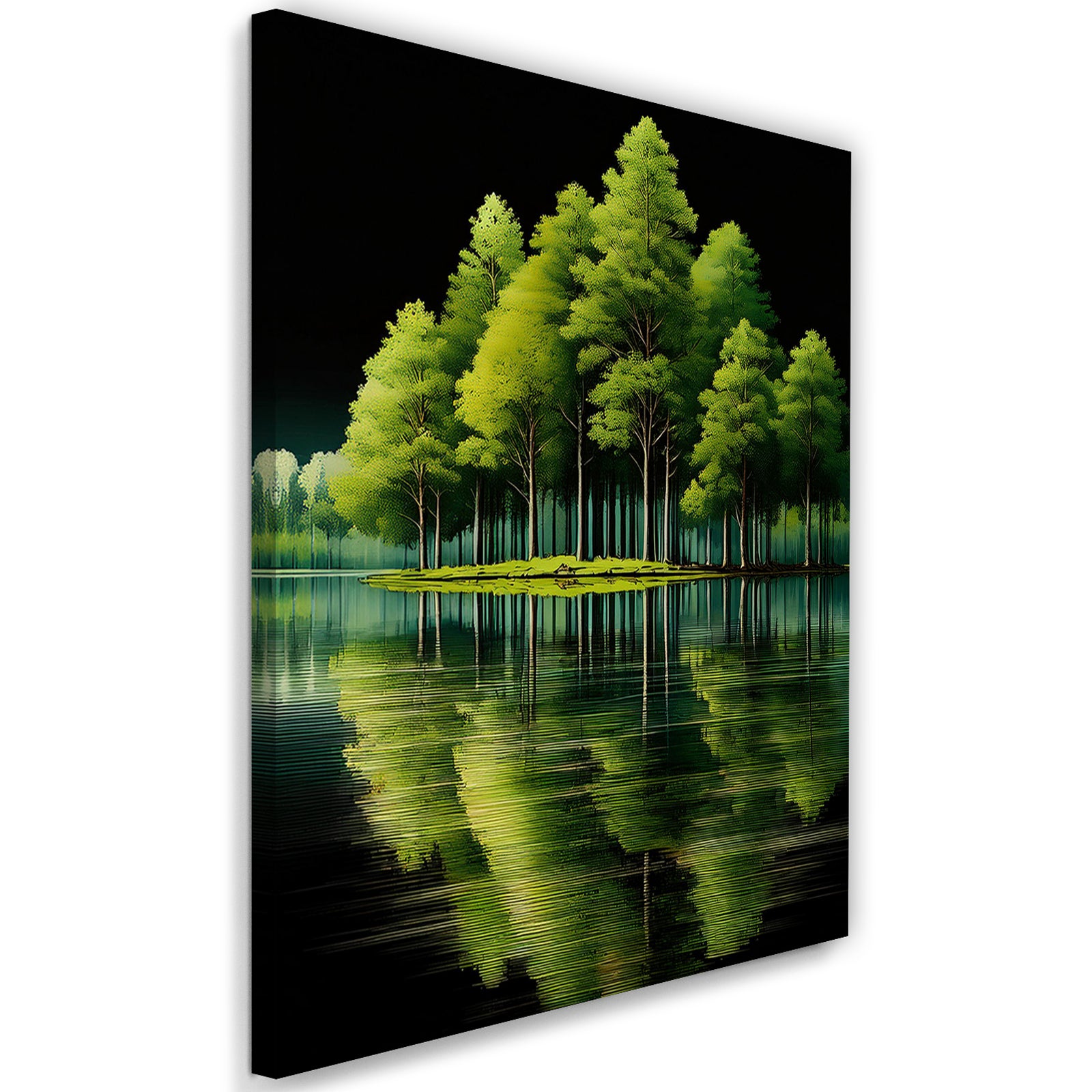 Obraz na płótnie, Zielony Las nad jeziorem 40x60