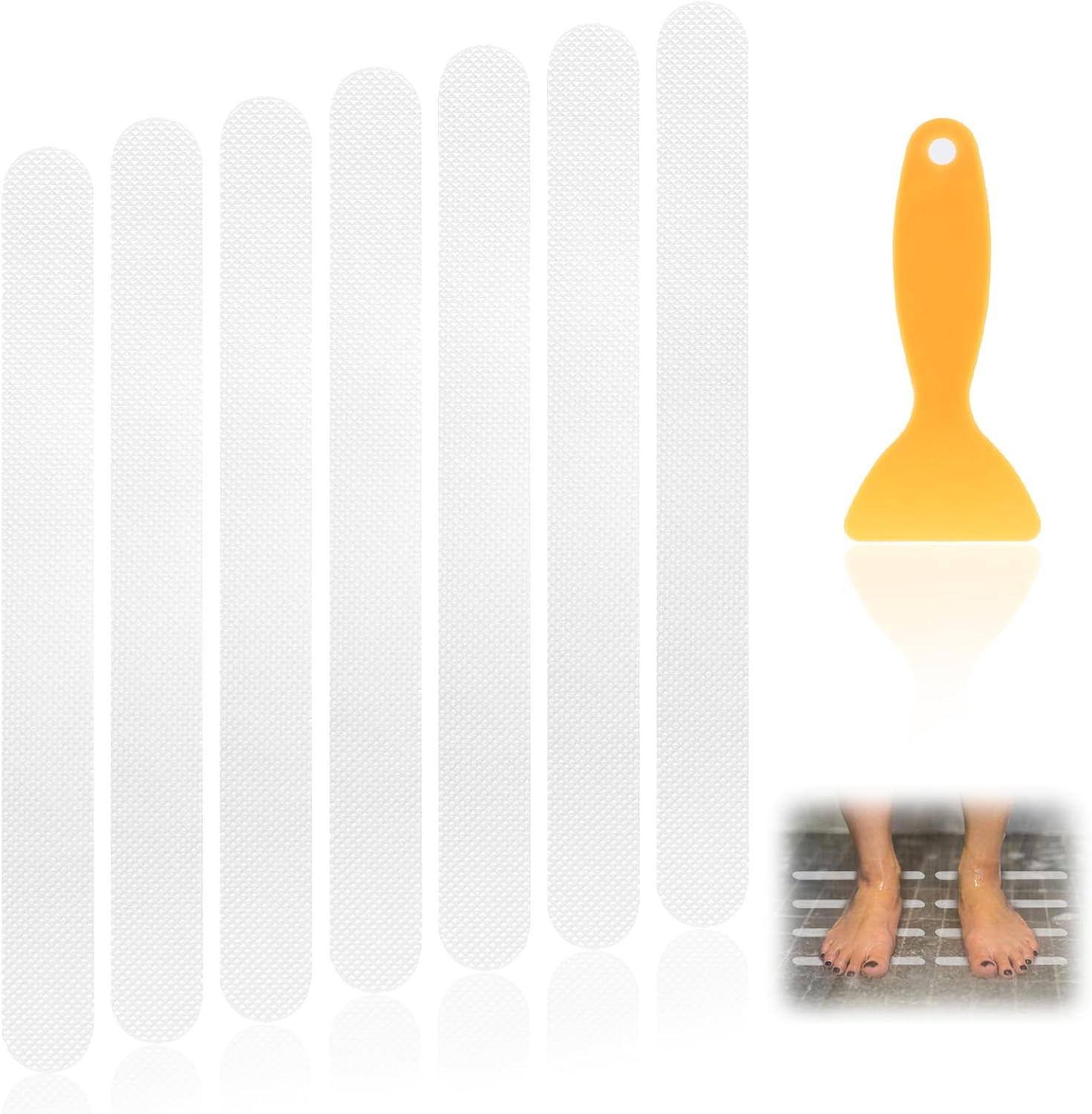 24 sztuki antypoślizgowych naklejek prysznicowych, antypoślizgowy klej zapewniający bezpieczeństwo w wannie, antypoślizgowe paski prysznicowe i wannow