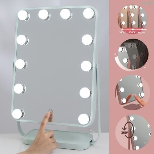 Specchio di cortesia a LED con sensore tattile, rotazione a 360°, intensità e temperatura di colore dimmerabili HOLLYWOOD STUDIO - 2