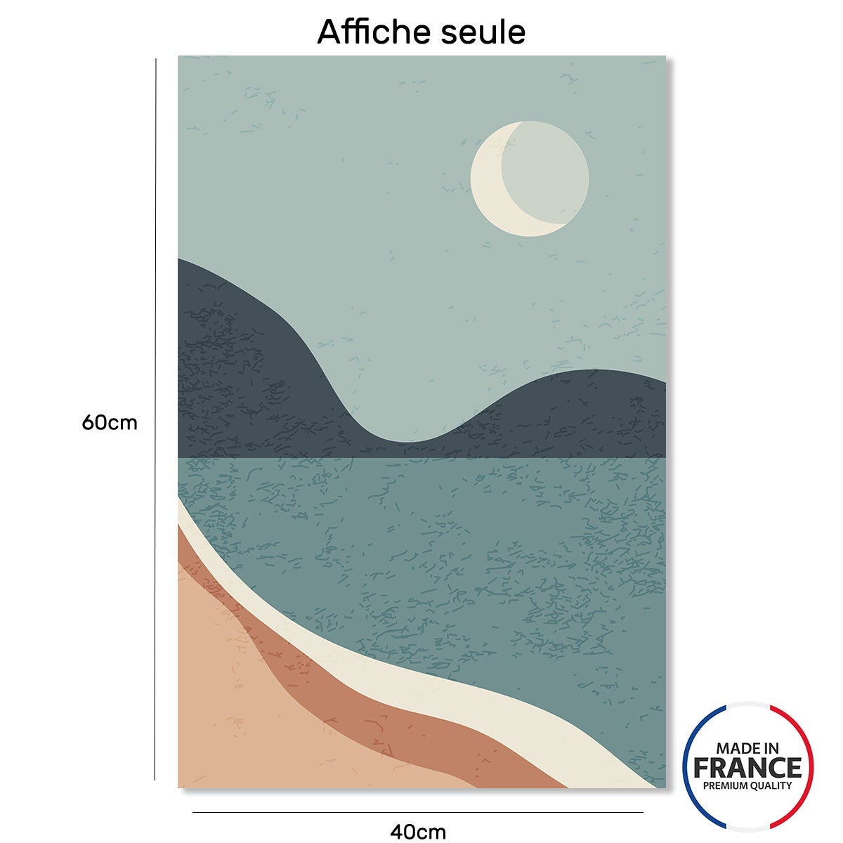 Cartel Orilla bajo la luna - 40x60cm - made in France - 2