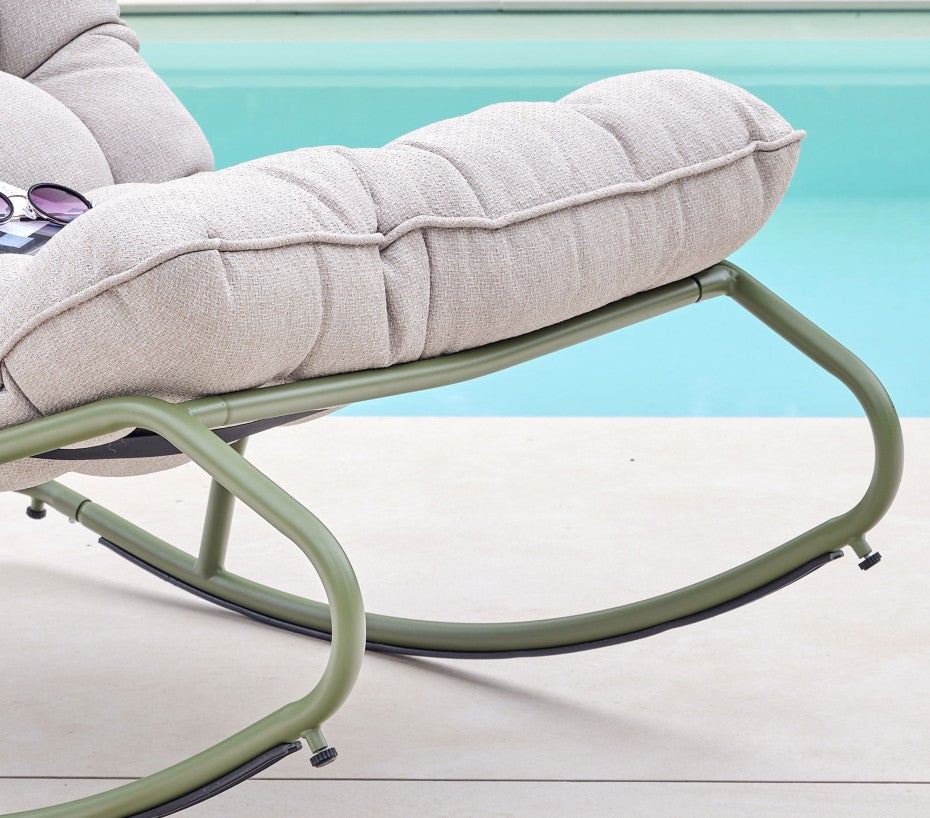 Fauteuil à bascule - 1 place - Vert Sauge - MADRID - 2