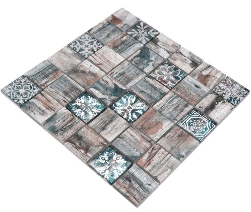 Mosaïque Cristal Vert Pâle Translucide - Plaque 30x30cm - Marque Mosaik-Netzwerk