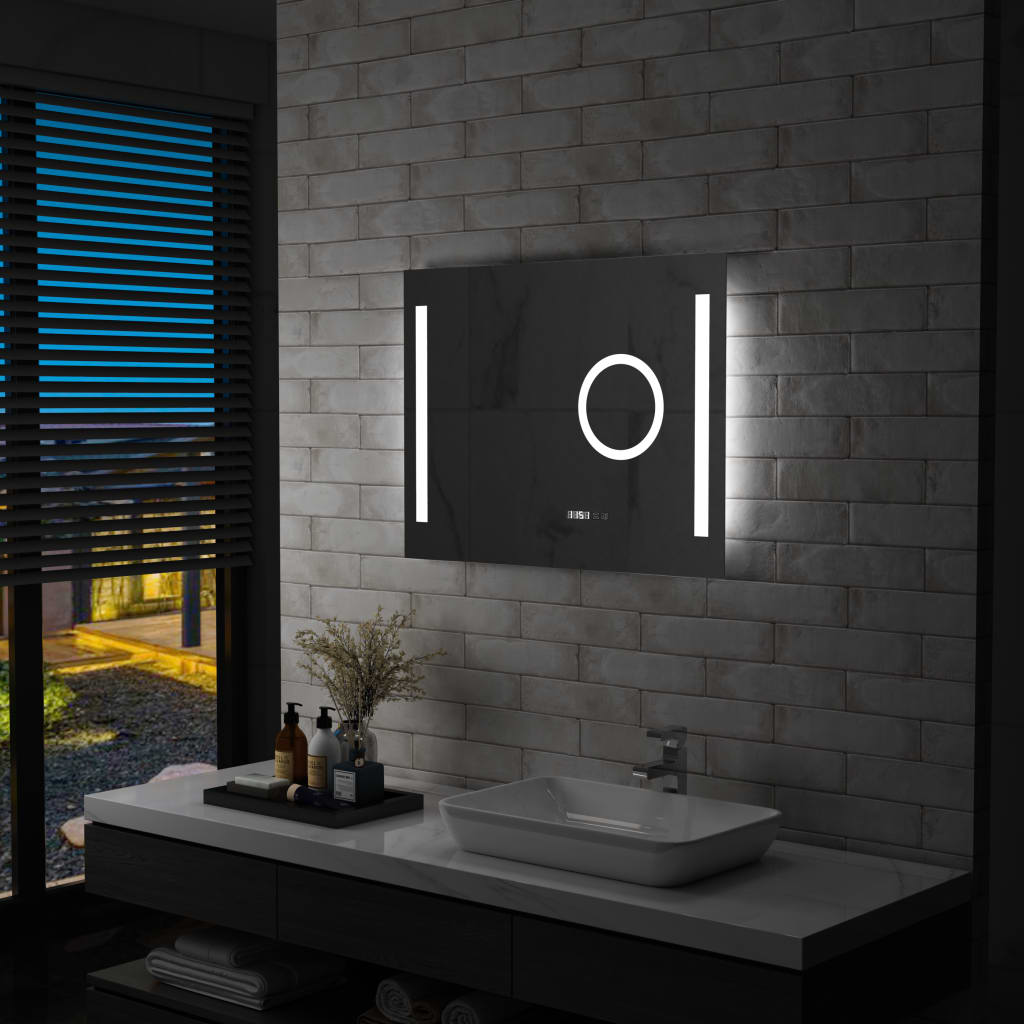Espejo de pared de ba?o con led y sensor táctil 80x60 cm