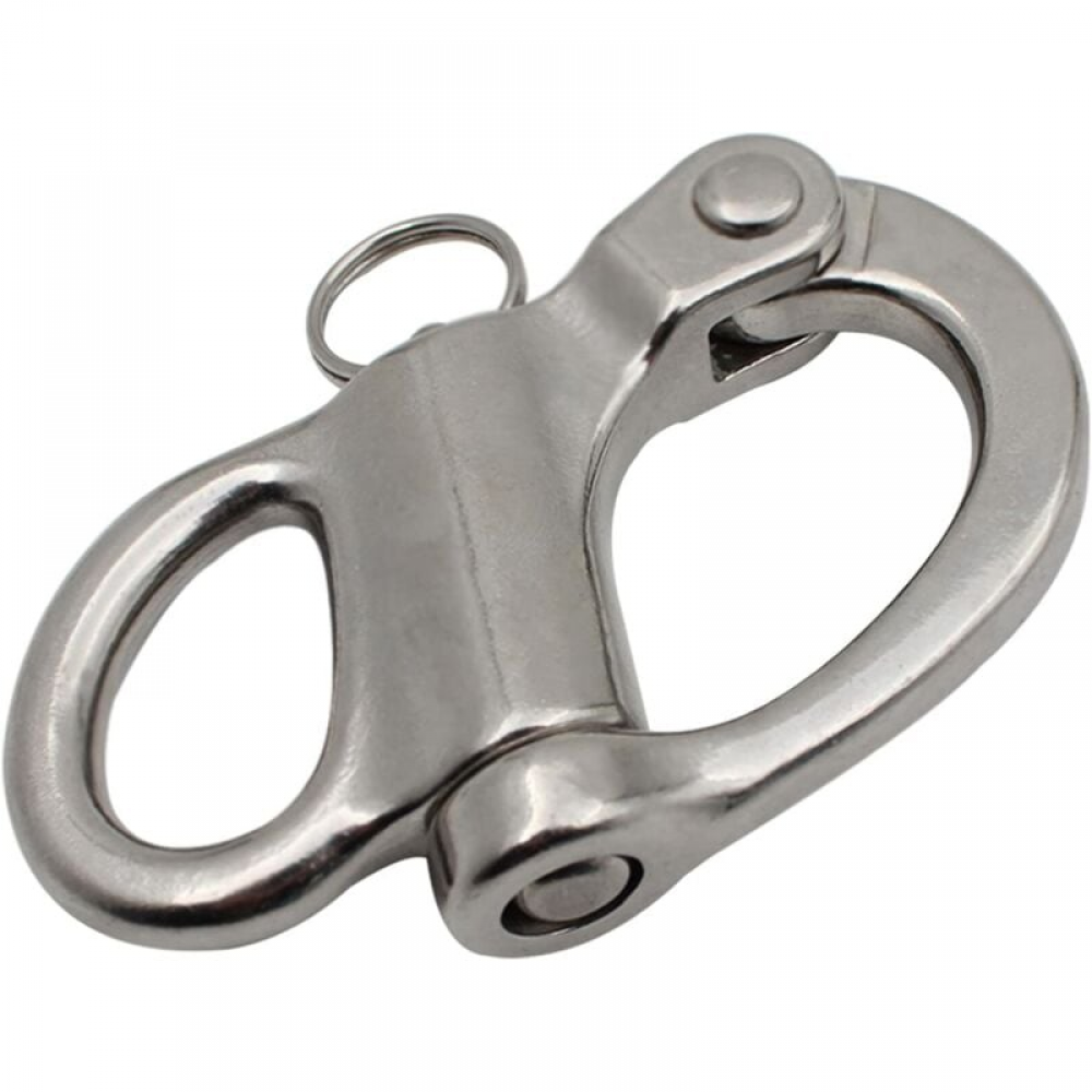 Lot de 2 manilles à ressort à dégagement rapide en acier inoxydable, manille pivotante avec anneau pour bateaux, camions, fourgonnettes et remorques - 3