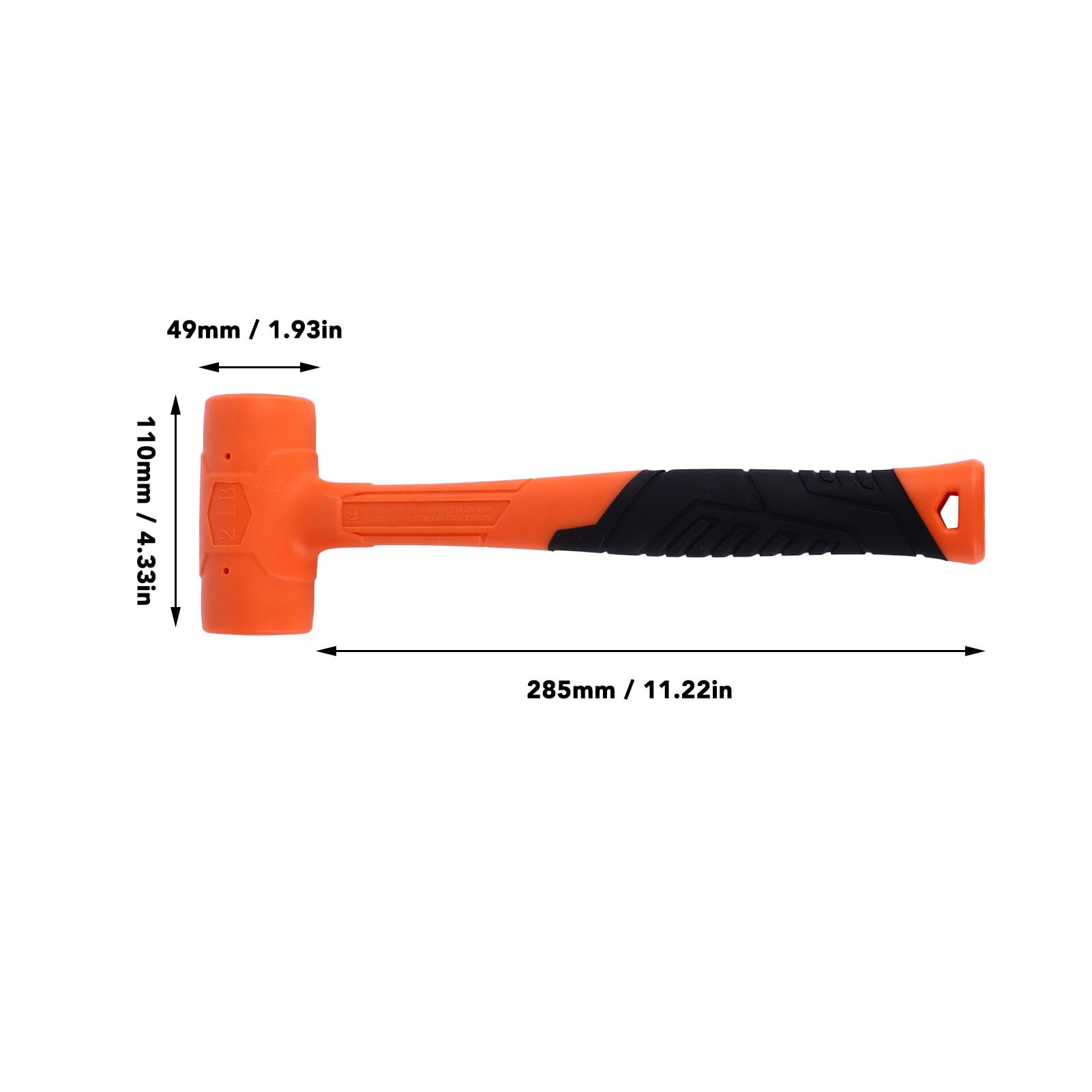 Martello Per Pelle In Nylon Con Manico In Legno – Strumento Per Intaglio E Stampaggio Cuoio – Testa Bianca, Lunghezza 21 Cm, Peso 385g
