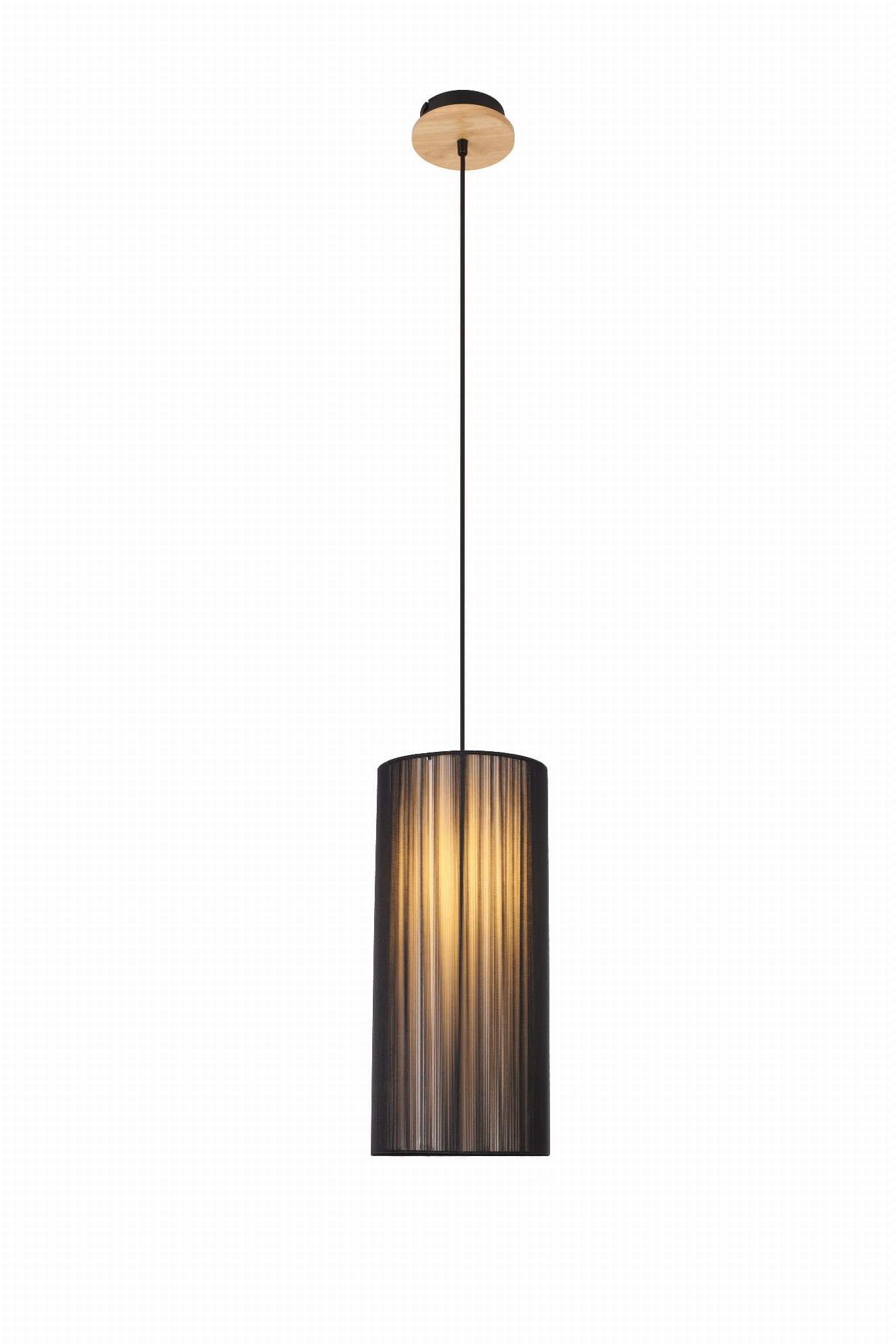 Lampa sufitowa wisząca Kioto czarna 1xE27x40W wym: 130 x 18 x 18 cm tkanina Candellux
