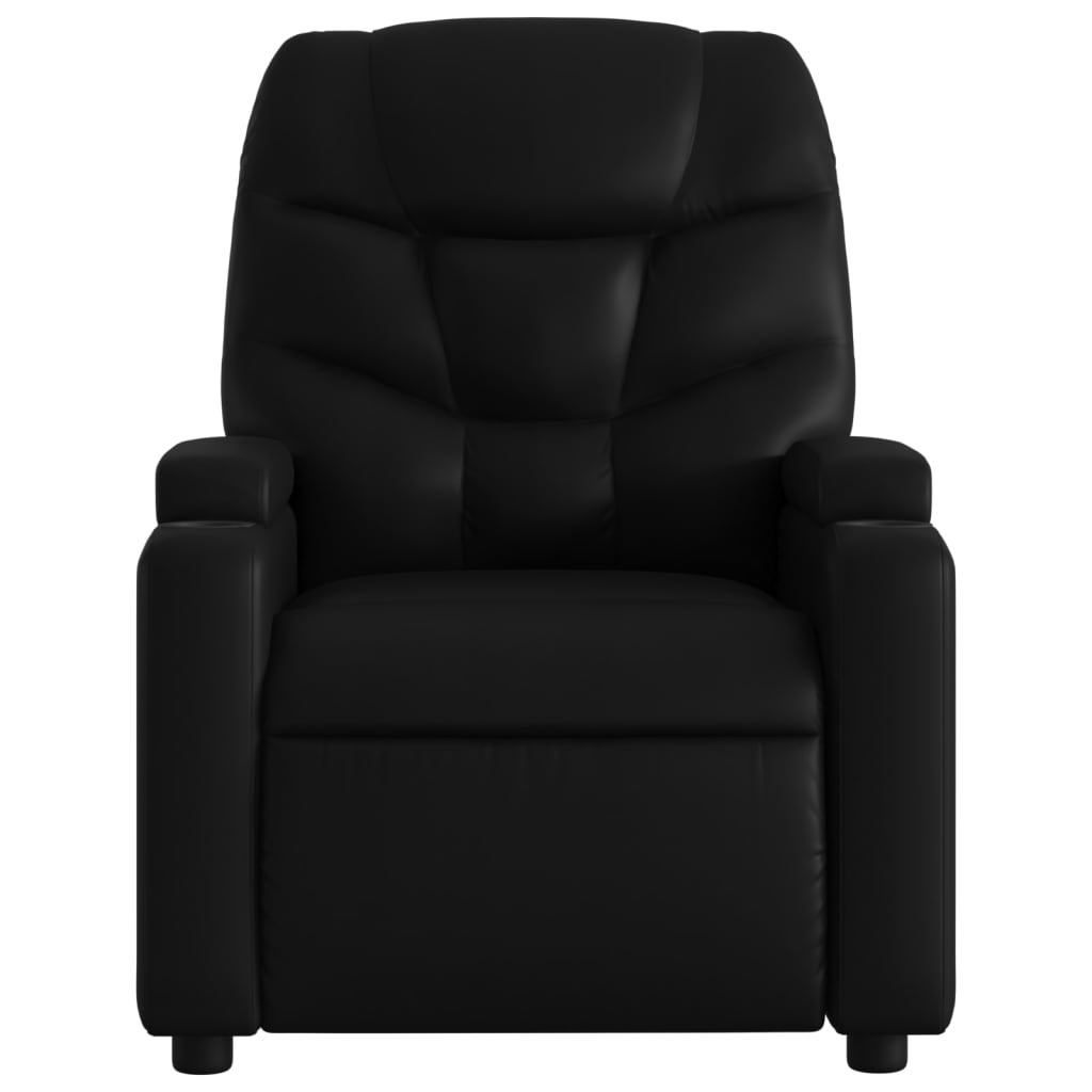 Fauteuil de Salon，Chaise，Fauteuil de massage inclinable noir similicuir - 7