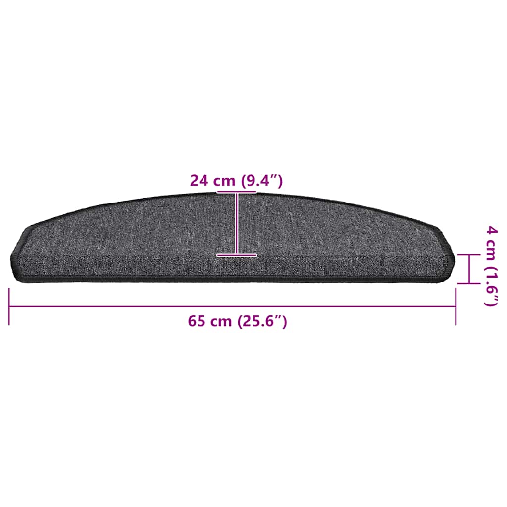 Tapis d'escalier 20 pcs | Paillasson d'escalier | Tapis de marche anthracite 65x24x4 cm CFW865690 - 8