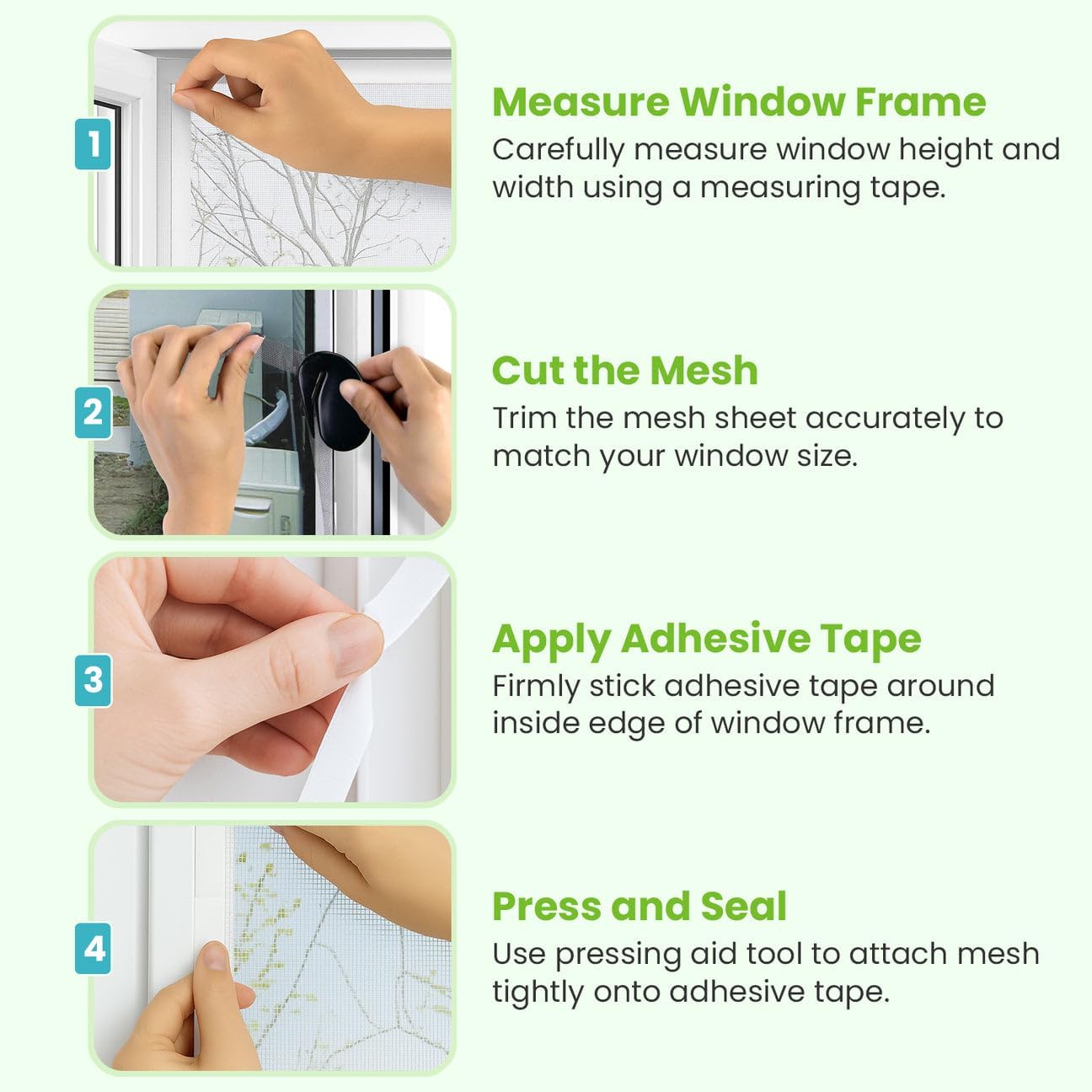 Mosquitera universal transparente lavable | Mosquitera ajustable, autoensamblable, tamaño máximo de ventana: 150 x 200 cm (paquete de 1, blanca) - 5