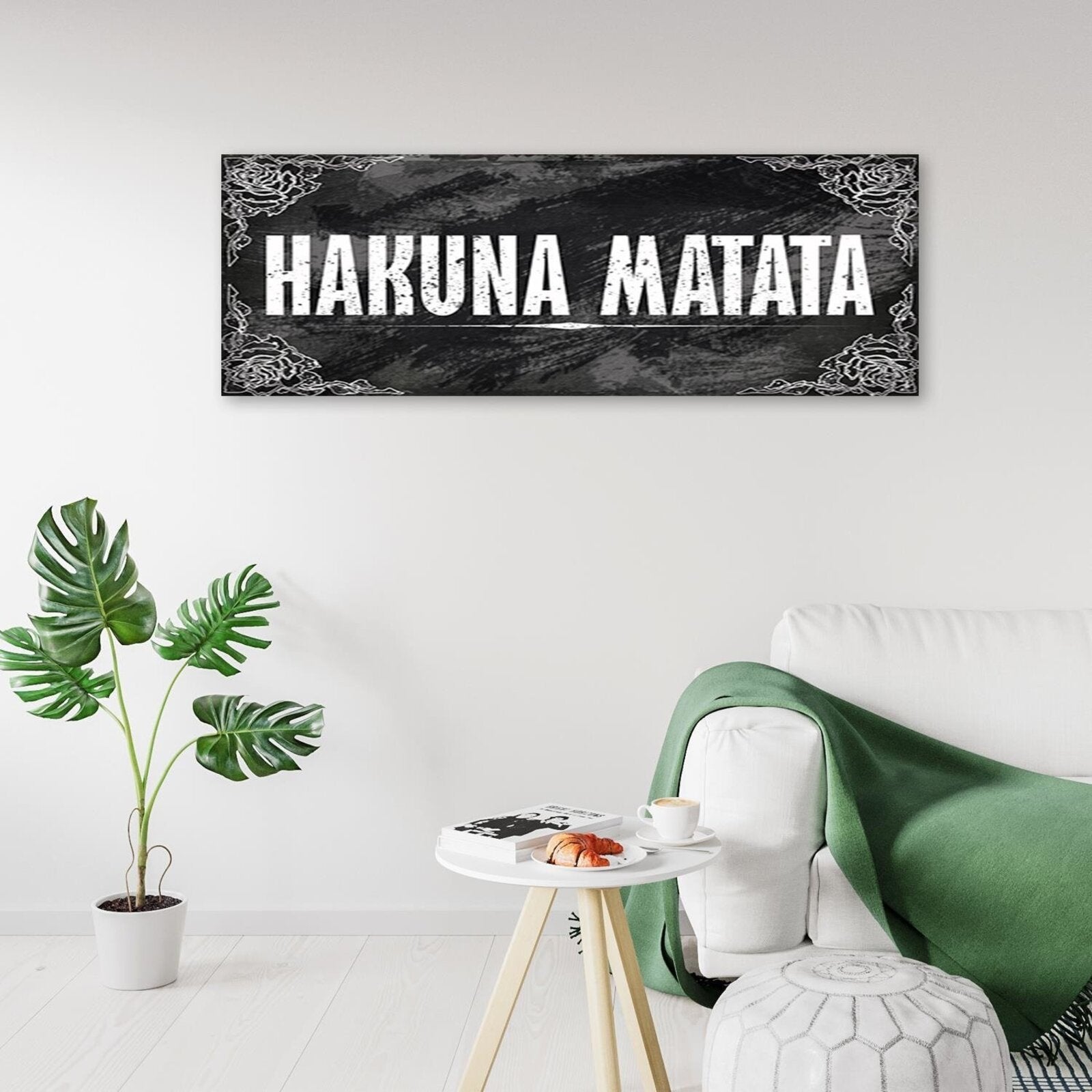 Tableau bois panorama hakuna matata - 90 x 30 cm - 3