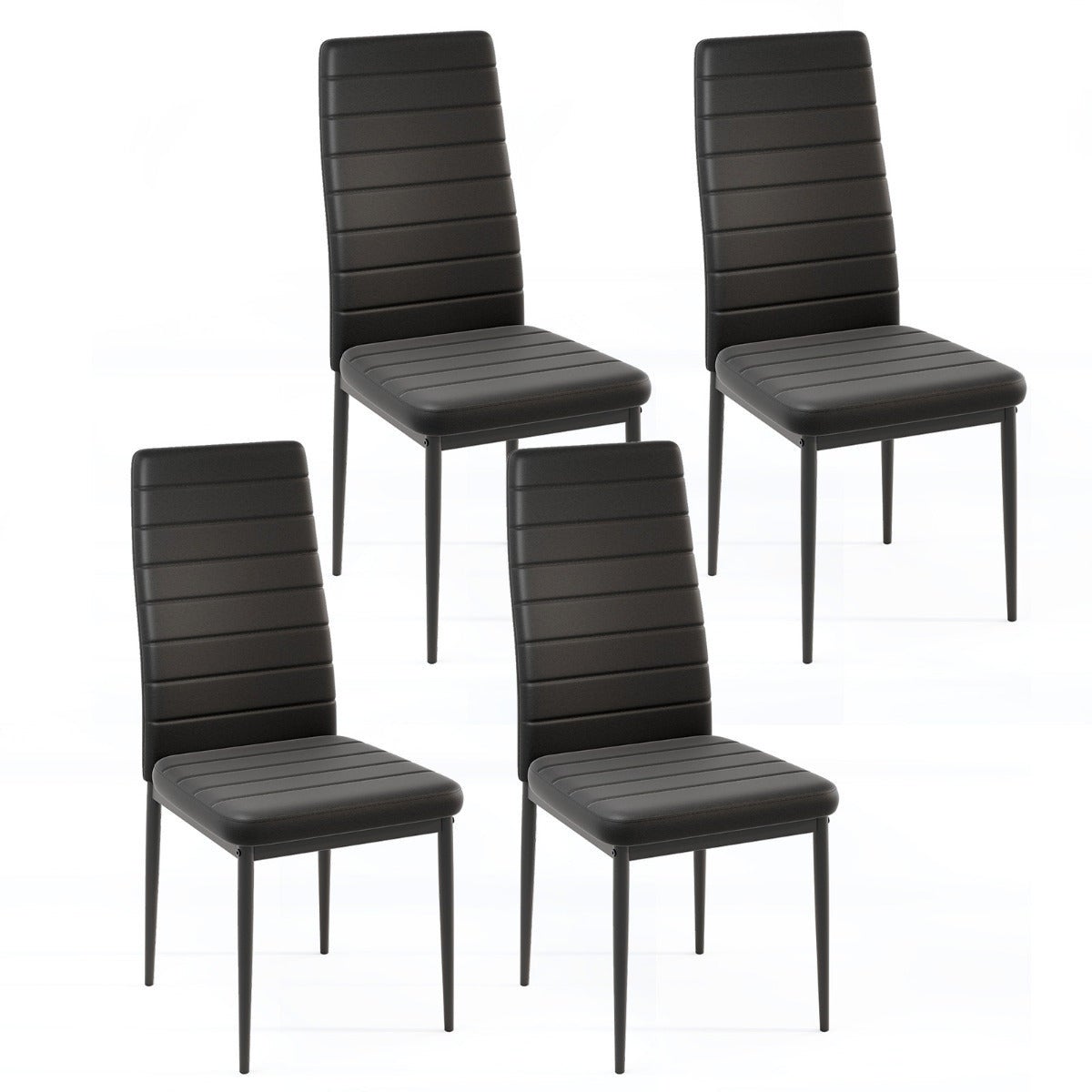 Set di 4 sedie da pranzo in pelle PU impermeabile, con gambe in metallo per cucina, soggiorno, sedie moderne per bancone salotto